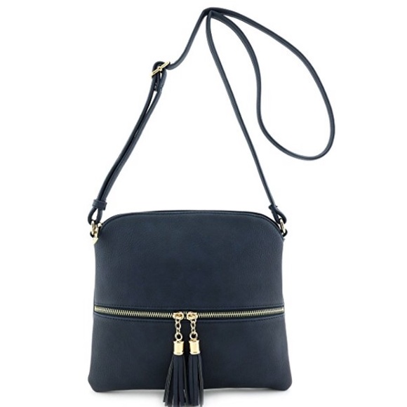 Lightweight Medium Crossbody Bag with Tassel - Picture 2 of 6